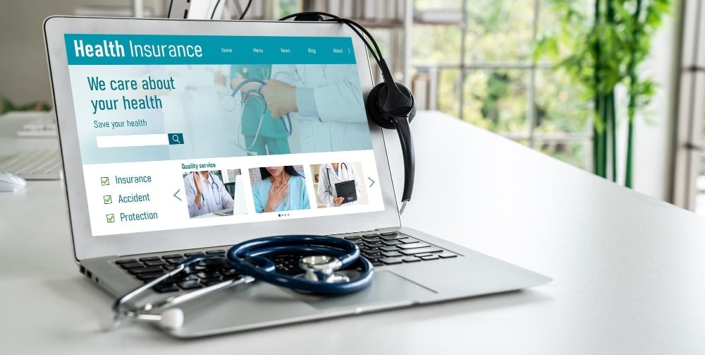 Health insurance web site modish registration system