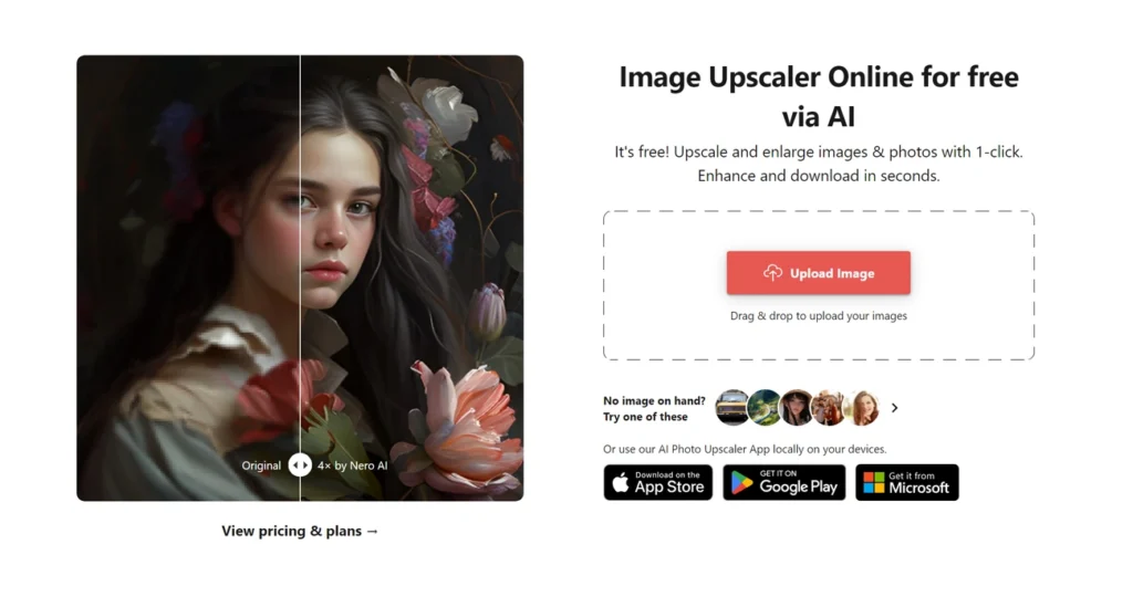 Nero Ai Image upscaler